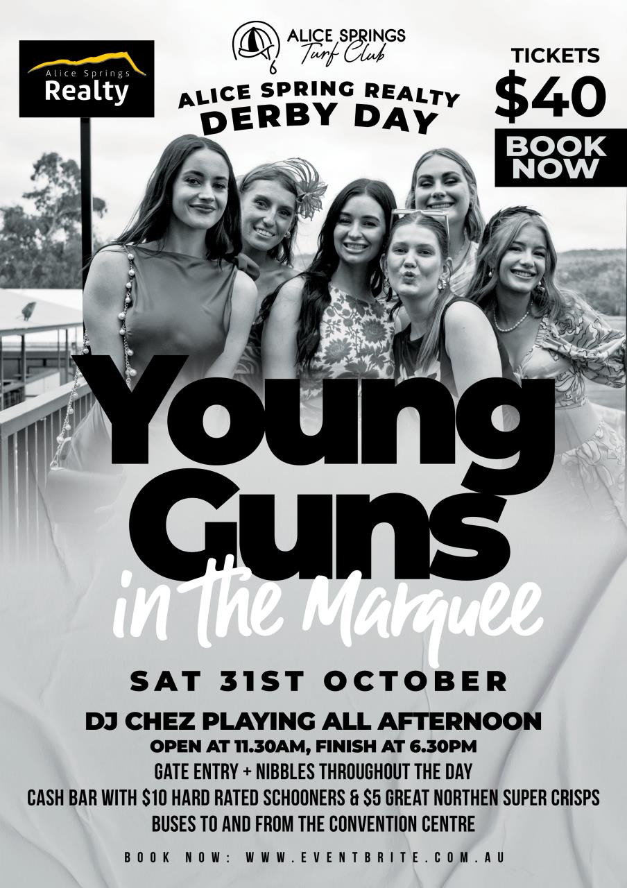 Young Guns in the Alice Springs Realty Marquee